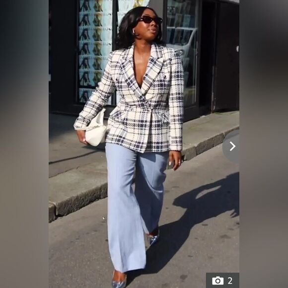 Primark Double Breasted Blazer in Navy and White size 12 - Picture 5 of 16